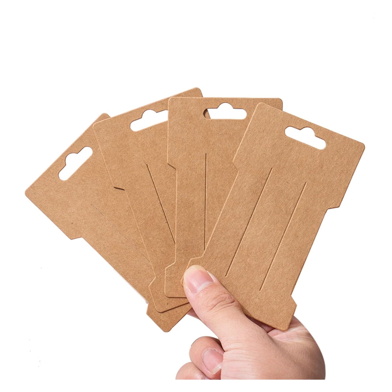 200 pinzas para el pelo de 6,6 x 11,5 cm, tarjetas de exhibición de joyas, tarjetas de papel kraft en blanco, clip para el pelo, etiqueta de precio, embalaje de horquilla, soporte de cartón (blanco)