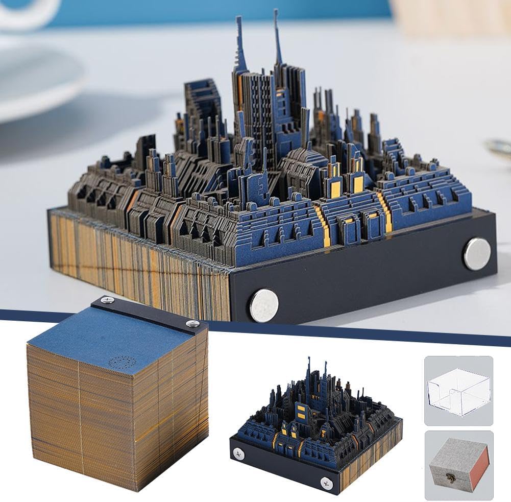 3D Memo Pad Afscheurbaar Ruimte Stad Model Kladblok Bureau 3D Art Sticky Notes DIY Creatief Papier Carving Post Notes Papieren sculptuur voor thuiskantoor