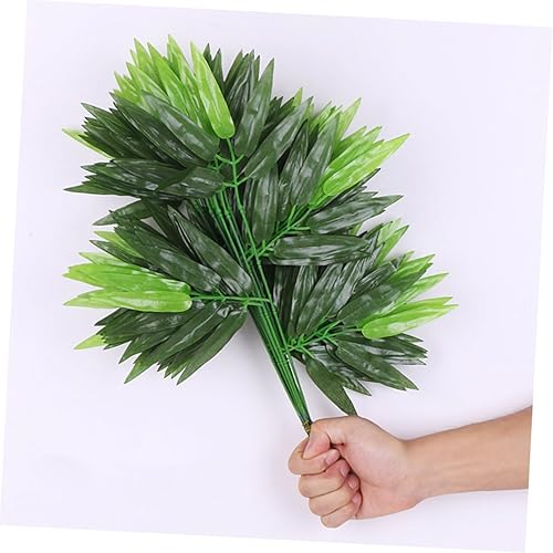 Miniatura 6 de ARTIBETTER 36 hojas artificiales de bambú en maceta, palo de bambú artificial, hojas decorativas para manualidades