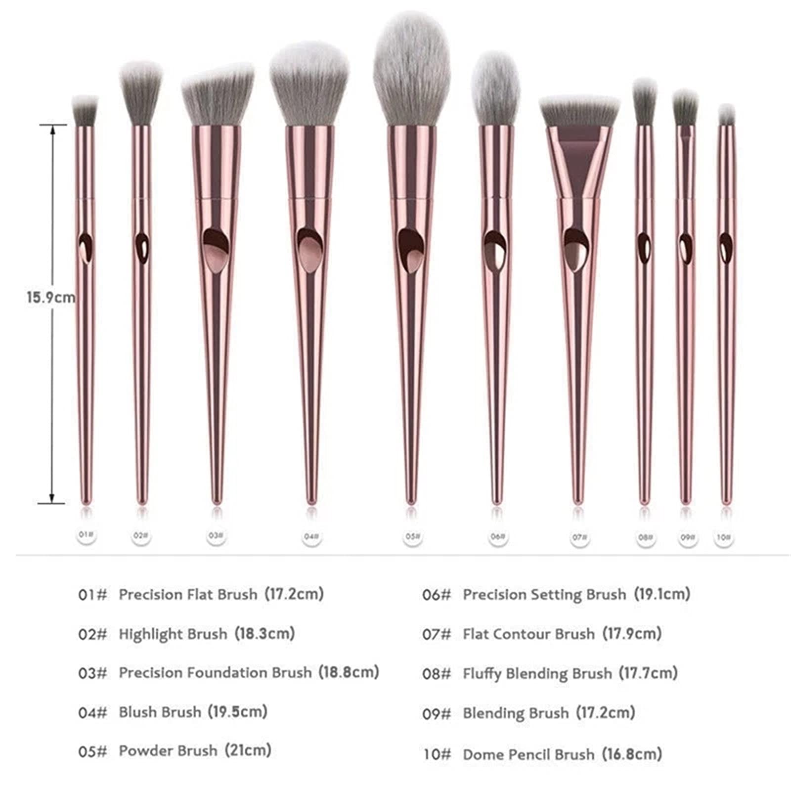 Juego de Brochas de Maquillaje 9 piezas de fundación natural, conjunto cepillos maquillaje profesional alta definición Profesional