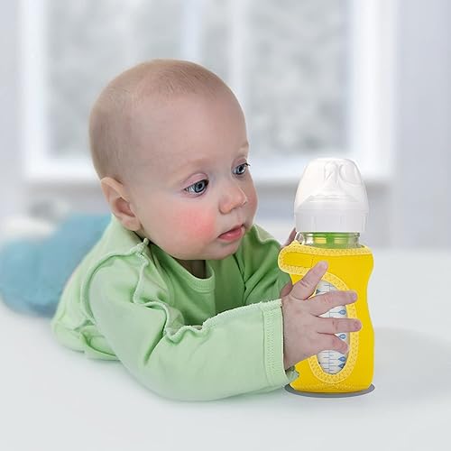 Miniatura 5 de Paquete de 4 fundas de neopreno de 9 onzas para biberones de vidrio de bebé Dr. Brown, fundas ajustables que mejoran la retención del calor y el