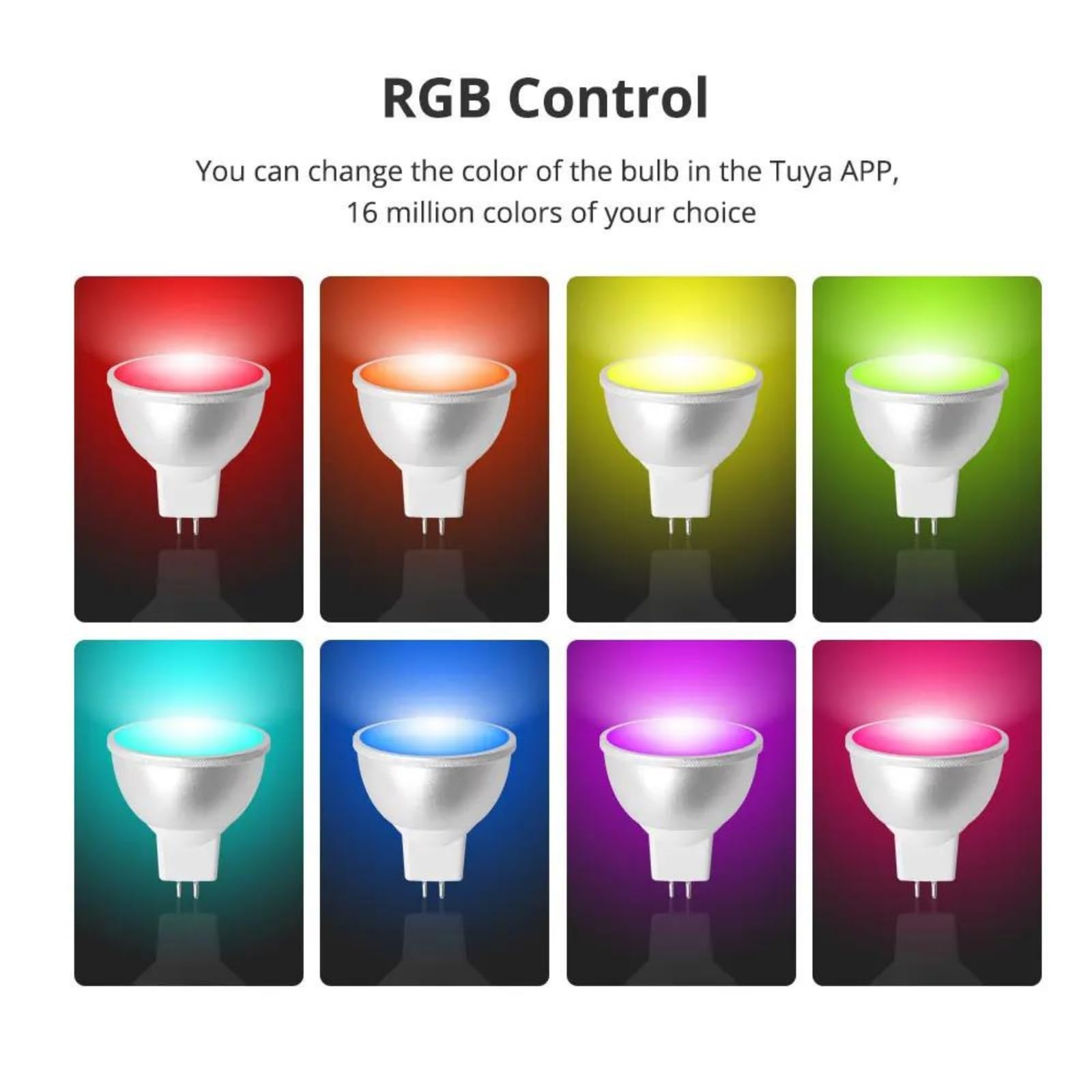 6 Pezzi 12V MR16 5W Lampadina LED Spotlight Intelligente RGBCW Dimmerabile Funziona con Tuya Alexa Google Home