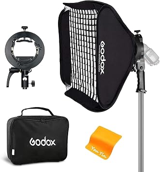 Godox Softbox 24x24/60x60cm with Grid, S2 S-Type Speedlite Bracket & Bag