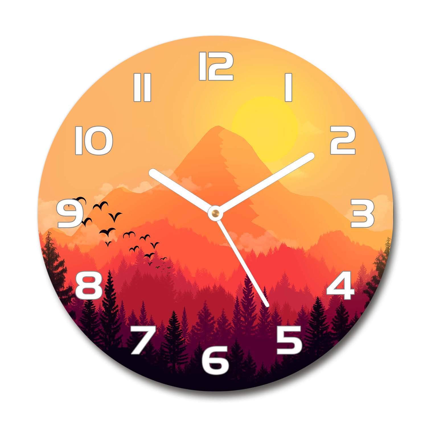 Impression verre sécurité Tulup horloge 60x60cm design montagne haut de gamme