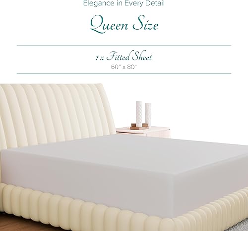 Miniatura 72 de Carressa Linen Sábana bajera ajustable 100% algodón tamaño King – Sábana bajera de 800 hilos King de algodón, lujosamente suave, refrescante