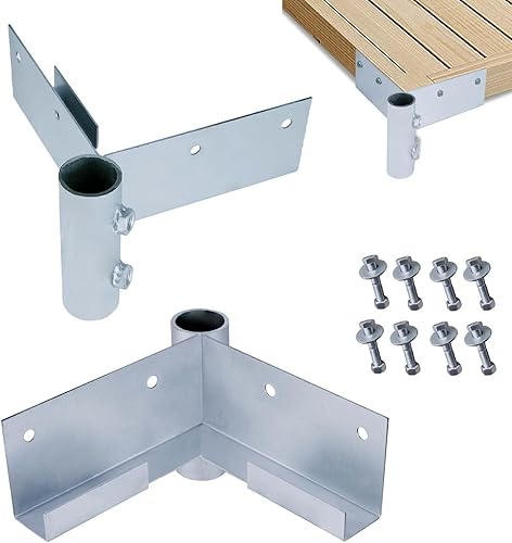 TPSHKE Soporte de esquina exterior de acero revestido de muelle (paquete de 2), soportes de conexión rectos y de 3 vías para marcos de muelles y