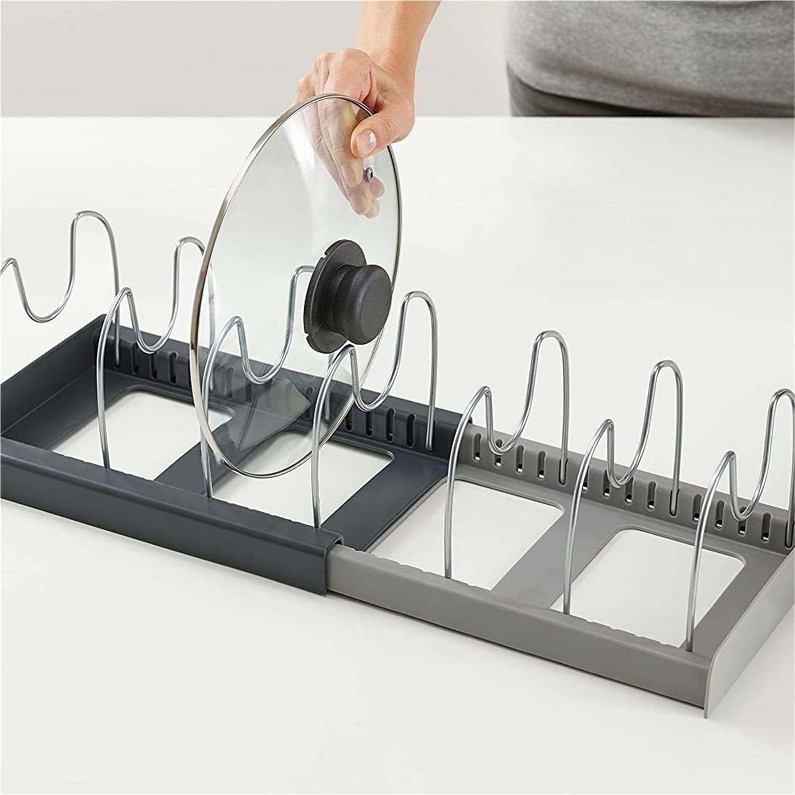 GYTTDERFL Kitchen Shelves 2 Tier Dish Bowl Drainer Storage Rack Kitchen Dish Drying Rack with Drain Basket Countertop Dinnerware Organizer Drainboard(Storage Rack)