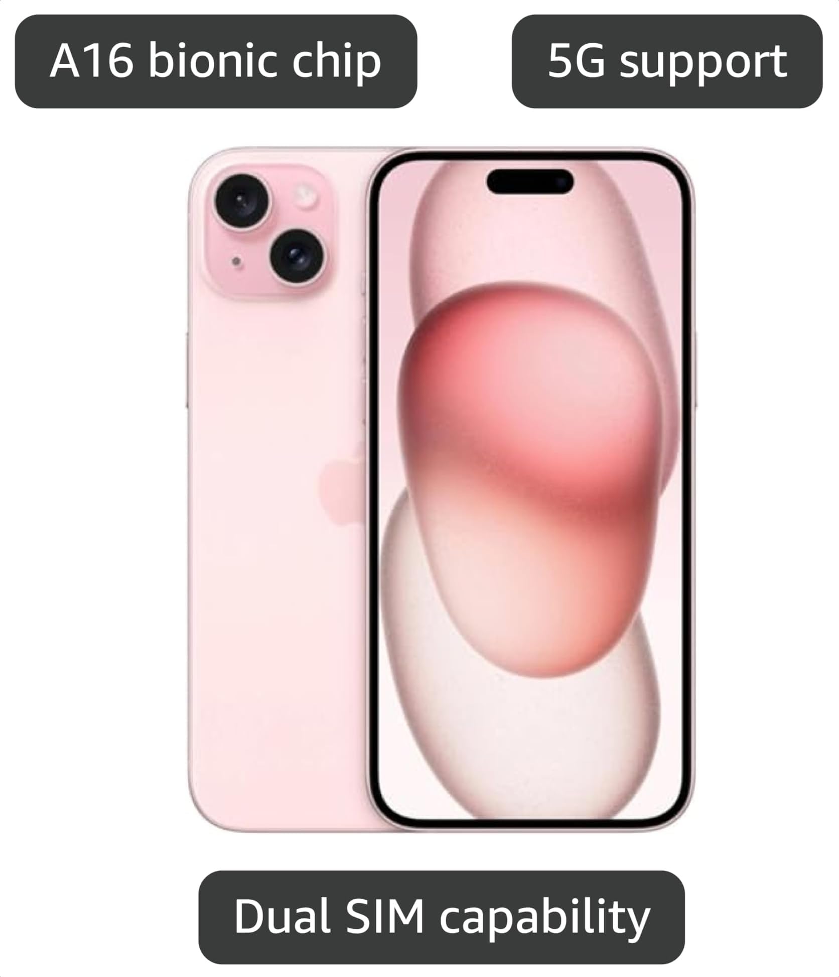 Amazon.com: Apple iPhone 15 Plus, 256GB, Pink - Unlocked (Renewed