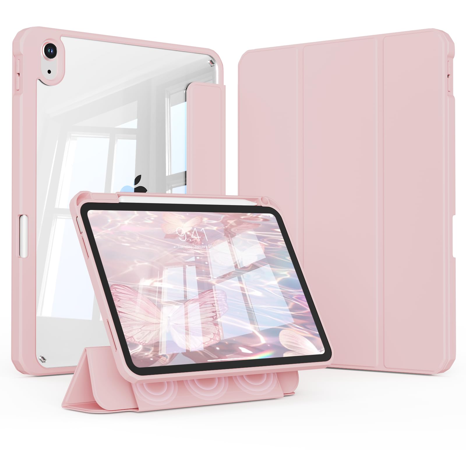 ZOPSGYU Case for iPad (A16) 11th Generation 11 Inch 2025, for iPad 10th Generation 10.9 inch 2022, 2 in 1 Detachable Cover, Multi Angle Support, Clear