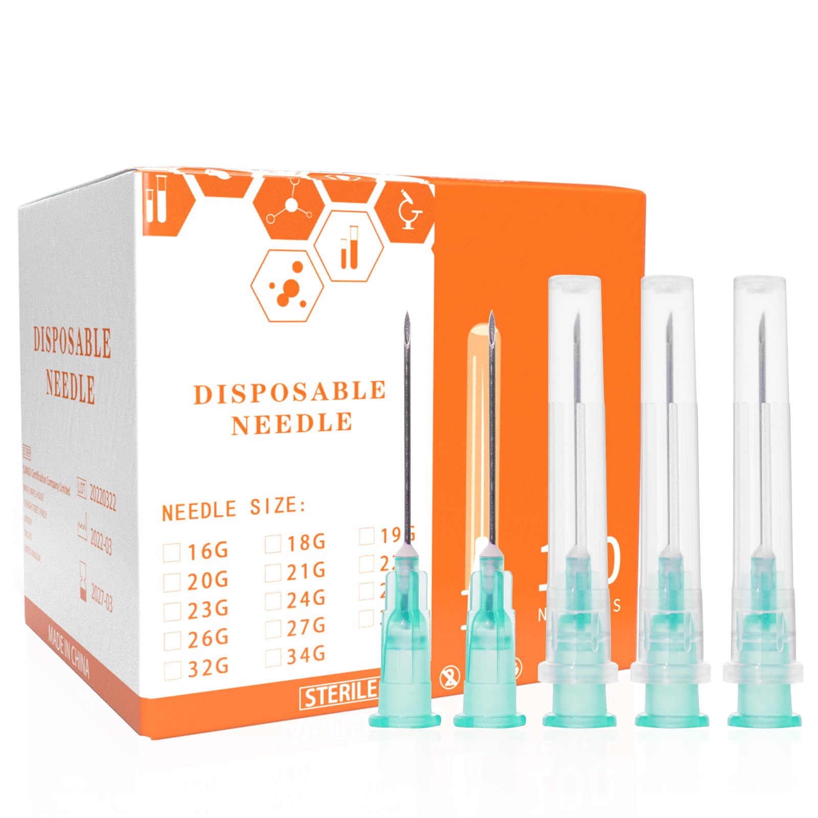 22G 1" 25mm Needle Luer Lock Disposable Dispensing Accessories, 100 Pack — Amazon image 6