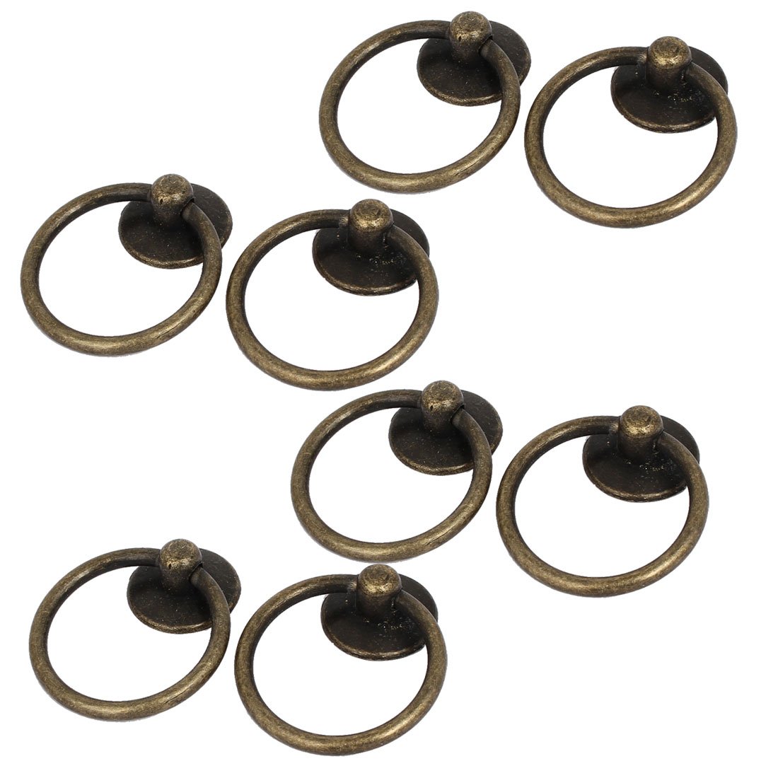 Uxcell Bronze Tone Sourcingmap Furniture Drawer Door 52Mmx43mmx13mm Retro Style Ring Pull Handles 8Pcs