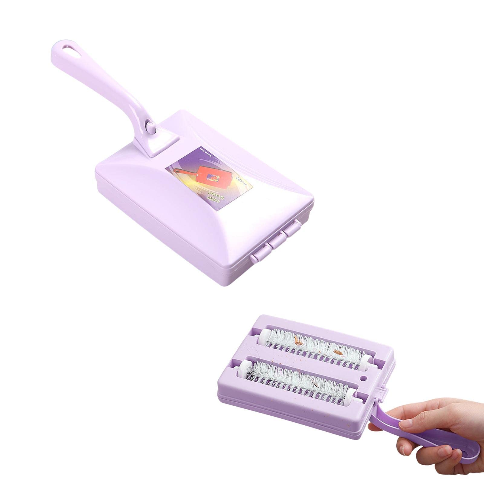 Brosse Ramasse-miettes à Main - Double Brosse, Récipient Collecteur - Pour Table, Canapé, Lit - 8