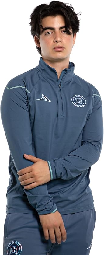 Pirma Cruz Azul 2026-2027 Quarter-Zip Pullover, Steel Blue, Official Club Apparel