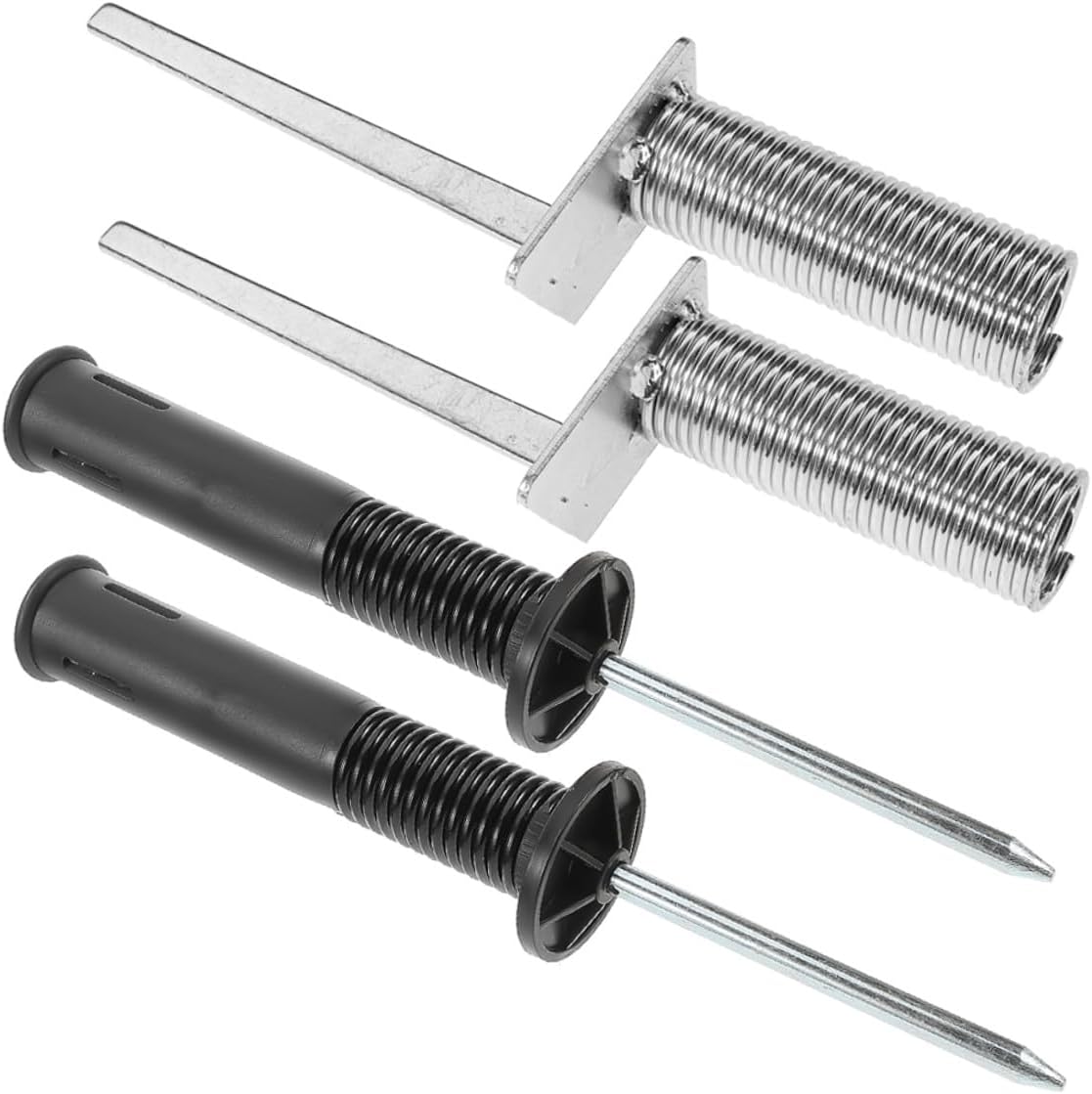 4pcs Football Flagpole Spike Spring-Loaded Ground Stakes with Metal and Black Spring Bases for Soccer Corner Flag Training Equipment