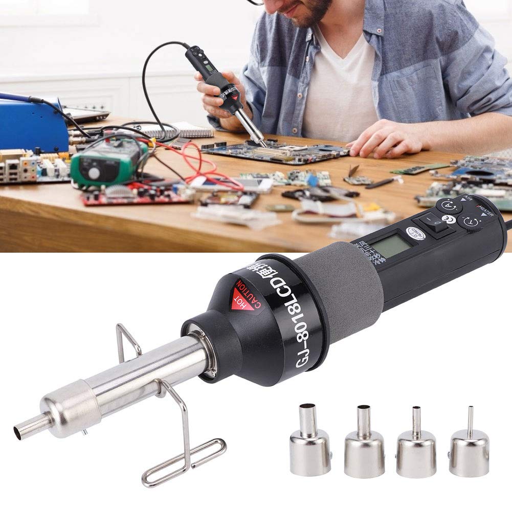 Ultima pistola ad aria calda, mini pistola termica, termostato 9 Strumenti elettrici industriali con display digitale Tuyere, con display digitale LCD, per la dissaldatura della maggior parte