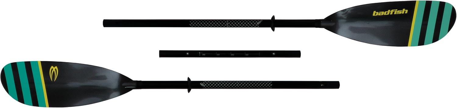 Badfish Premium Kayak Paddle | Adjustable from 240cm-260cm | Laser Etched Grip Area | Fiberglass Reinforced Nylon Blade