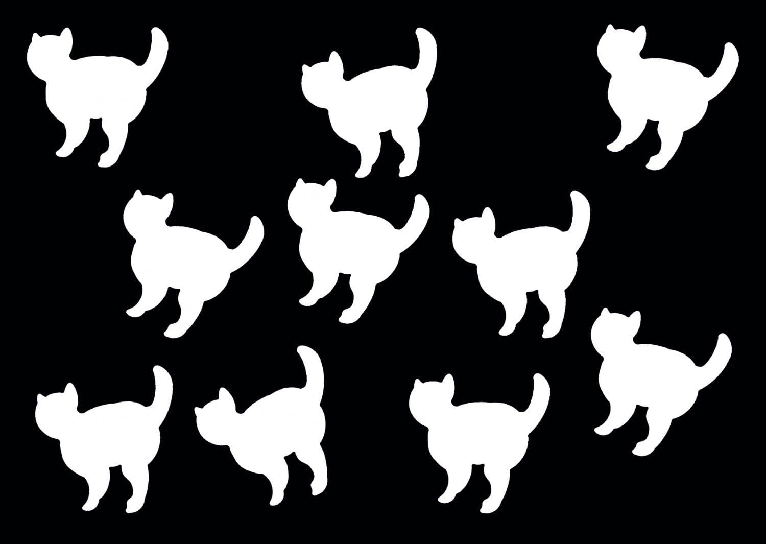 Miniblings 10X Patch Hotfix Iron On Motif 26mm Velvety Flock Film Cat Cats Kitten, Color:White