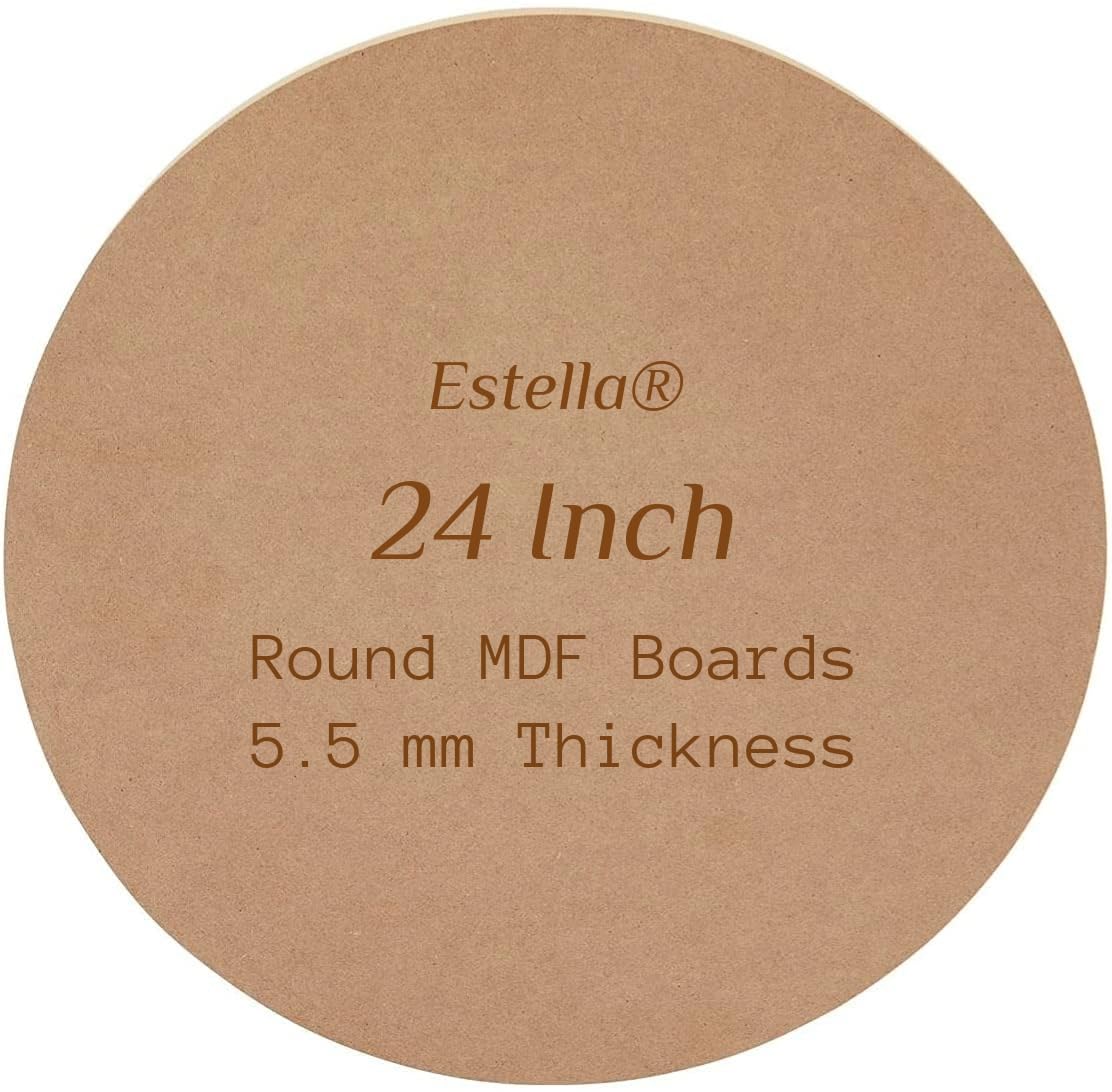 Estella® 24 Inch MDF Circles - Round MDF Boards for Art and Craft, Resin, Lippan, Mandala, Painting, Wall Hanging, Clock Making, Decoration (24 inches, 5.5 mm Thick)-image-9