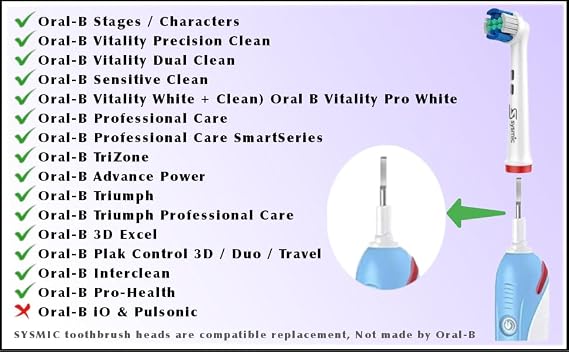 Oral B Compatible Replacement Electric Toothbrush Heads - 4 Pack, Gentle Clean for Sensitive Gums