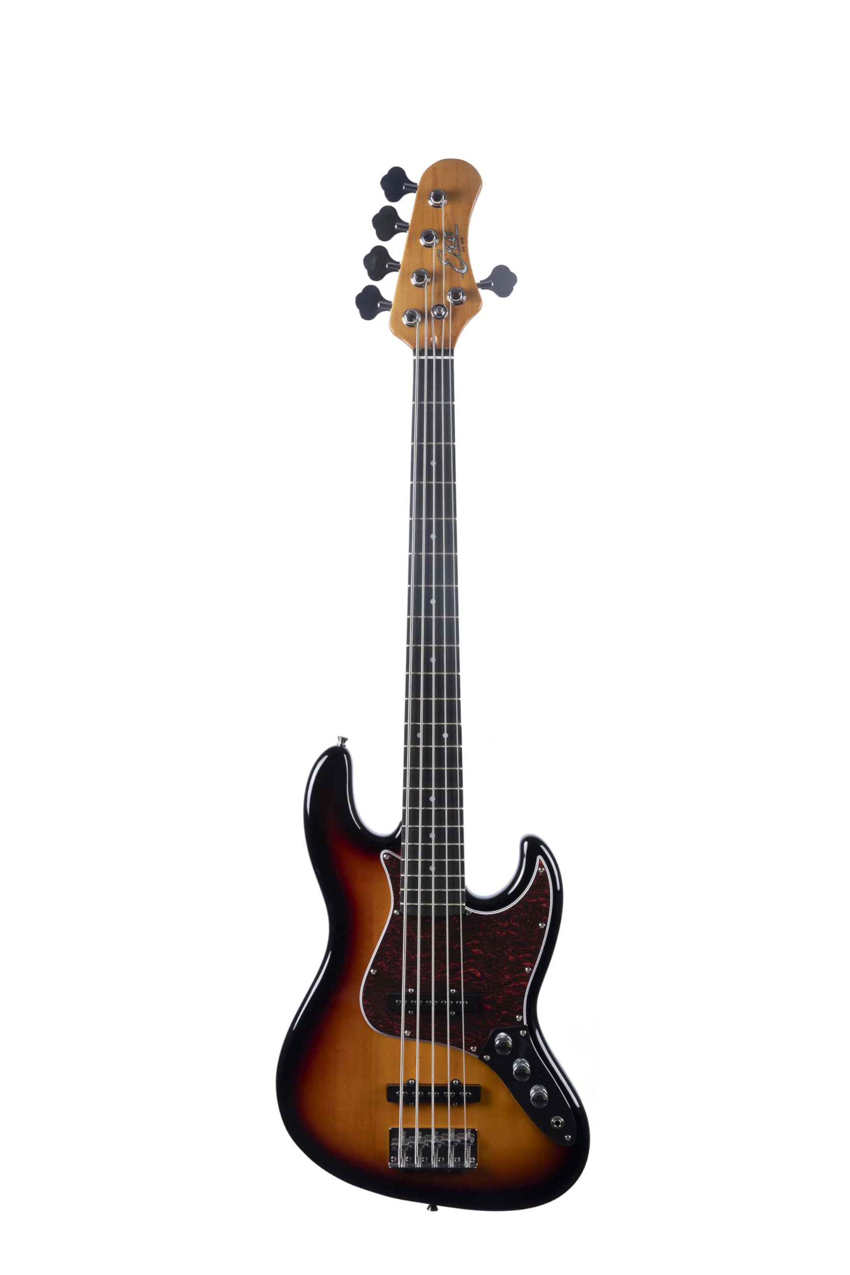 EKO GUITARS – Basso Elettrico JB‑300, 5 Corde, Corpo Pioppo, Manico Acero, Tastiera Laurel, 2 Pickup JB Single Coil, Ponte Vintage, 21 Tasti, Colore Sunburst