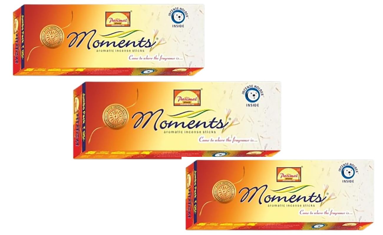 Parimal Moments Premium Incense/Agarbathi Sticks | Jumbo Value Pack (150g x 3 = 450g) | Sandalwood, Amber & Musk Scent | 45–50 Min Burn | Free Incense Holder in Each Pack | Pack of 3-image-27