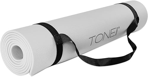 Miniatura 2 de TONE Fitness Esterilla de yoga antideslizante de 1/4 pulgadas de grosor para ejercicios y pilates para entrenamientos en casa con correa de