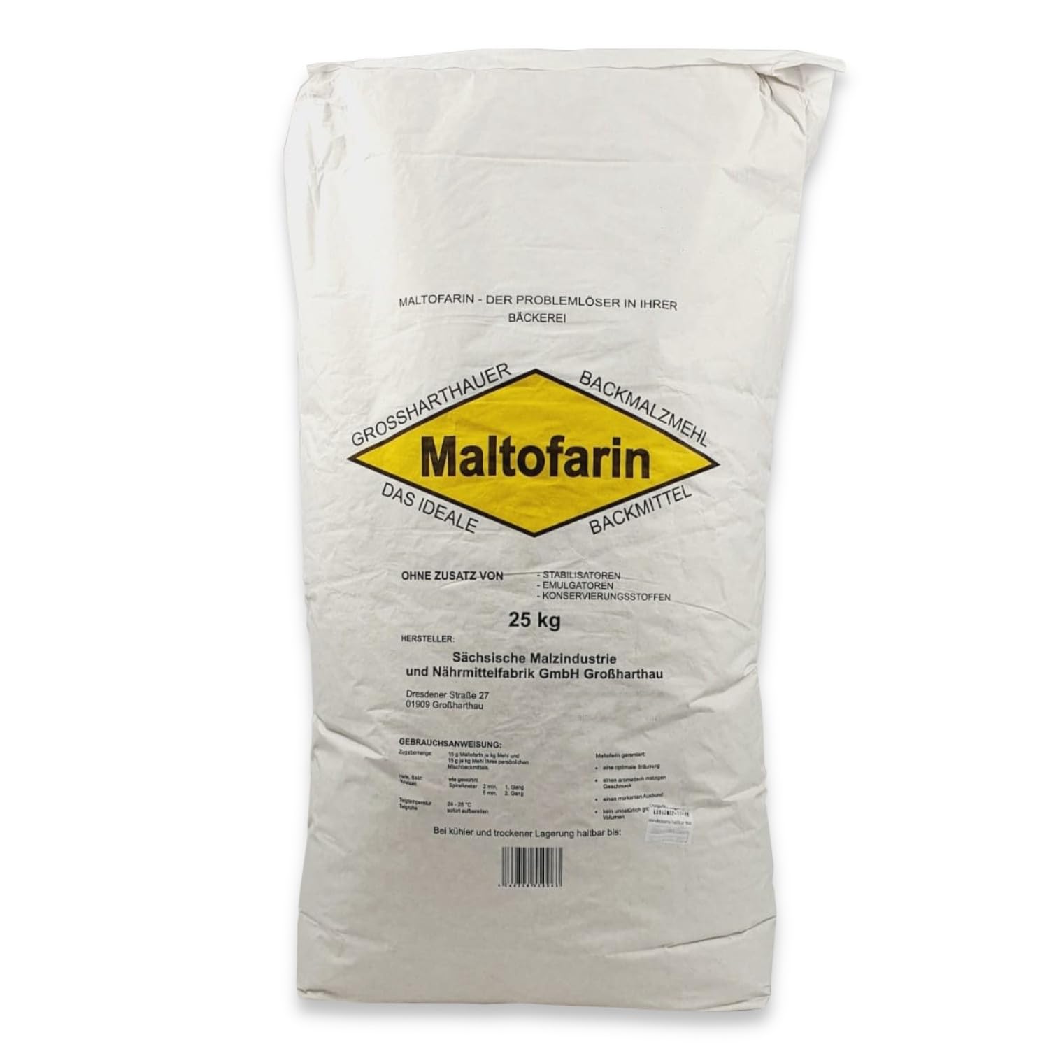 Backmalz / Weizenmalzmehl 25kg Maltofarin Premium Malzmehl Hell enzymaktiv für knusprige Backergebnisse