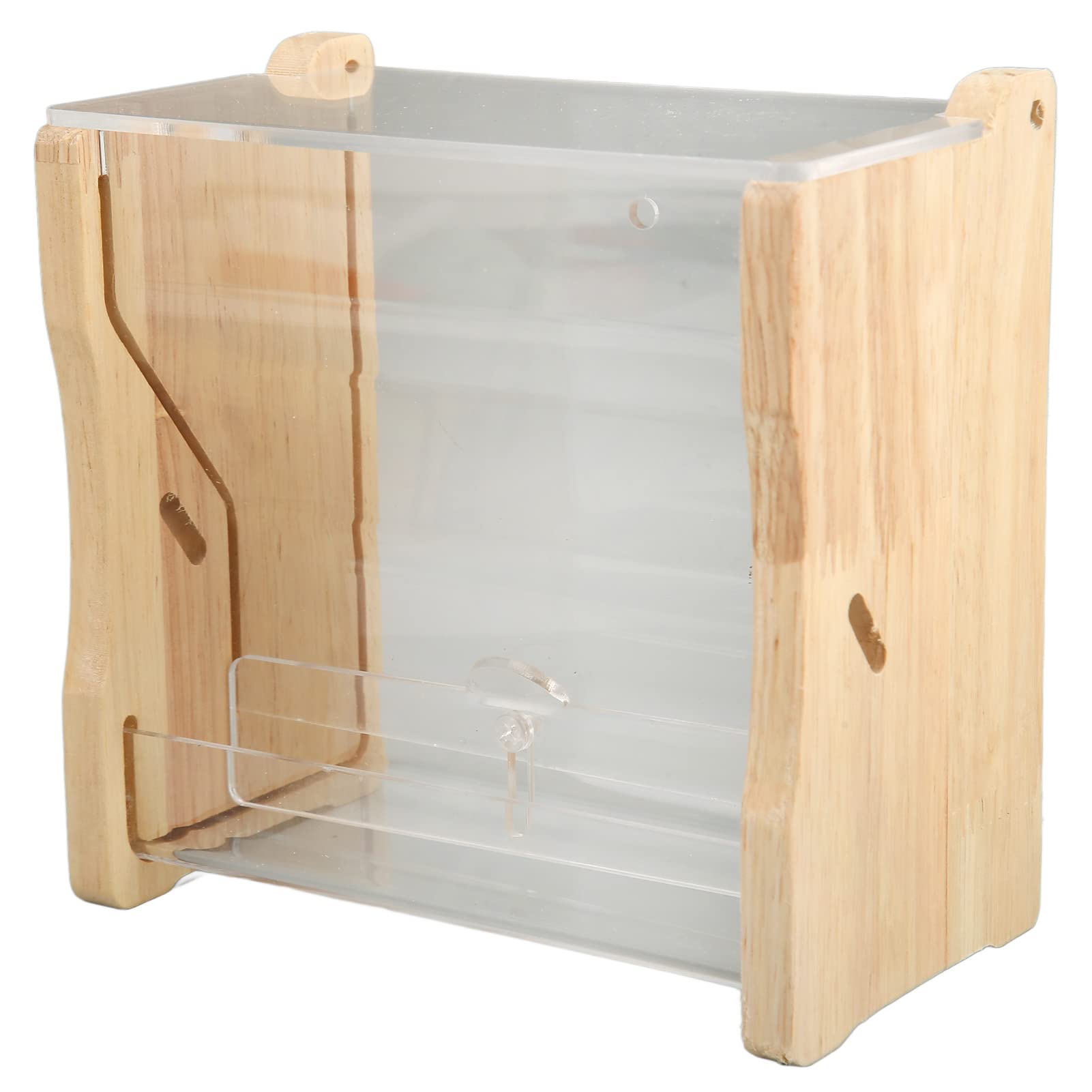 Chicken Feeder Saw, Automatic Large Capacity Clear Acrylic Rain Proof Poultry Feed Feeders Chick Bird Food Box for Budgies Cockatiel Quails Kit, No Waste Coc L S (S)