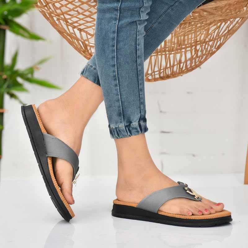 Image of HEALTH FIT Diabetic & Orthopedic with Super Extra Soft Ortho Care Anti-Skid Doubleu Flip-Flops for women Slippers /Doctor Chappal & Footwear HF329