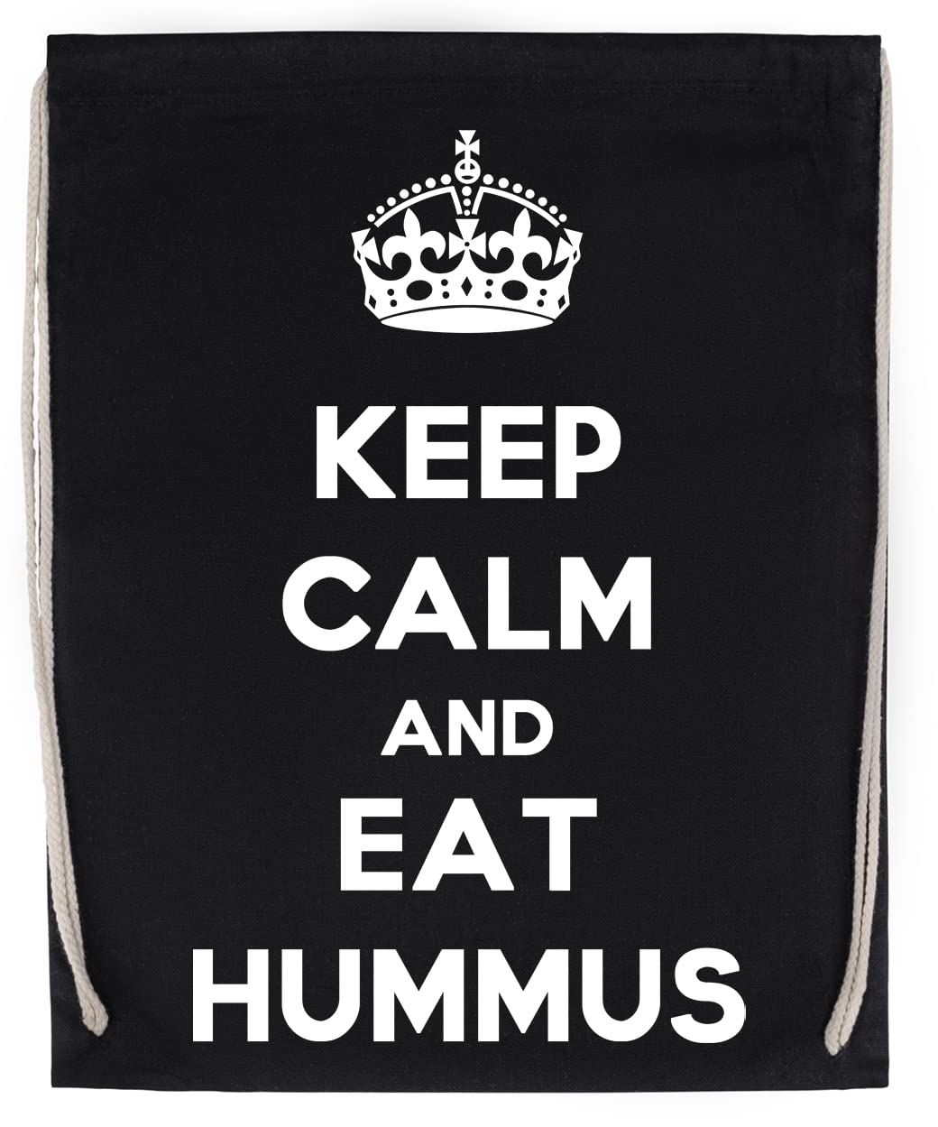 Keep Calm And Eat Hummus torba sportowa ze sznurkiem ściągającym, czarna torba sportowa