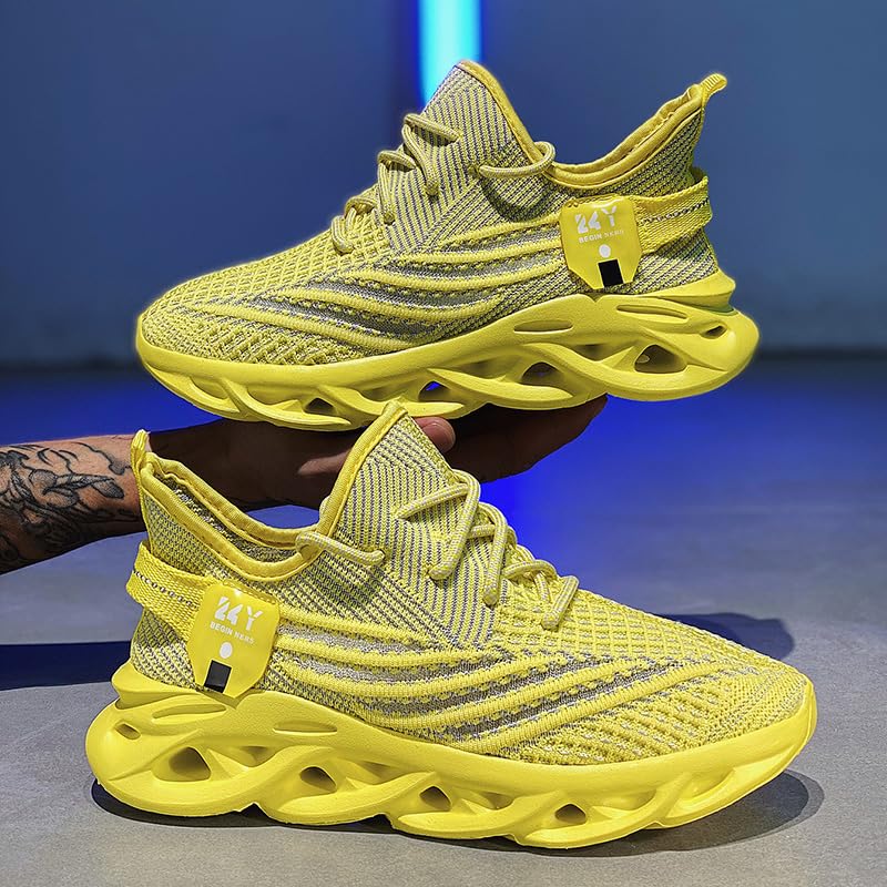 Image of DLWKIPV Men Running Shoes Men's Tennis Shoes Lightweight Breathable Fashion Sneakers Non Slip Workout Gym Shoes for Running