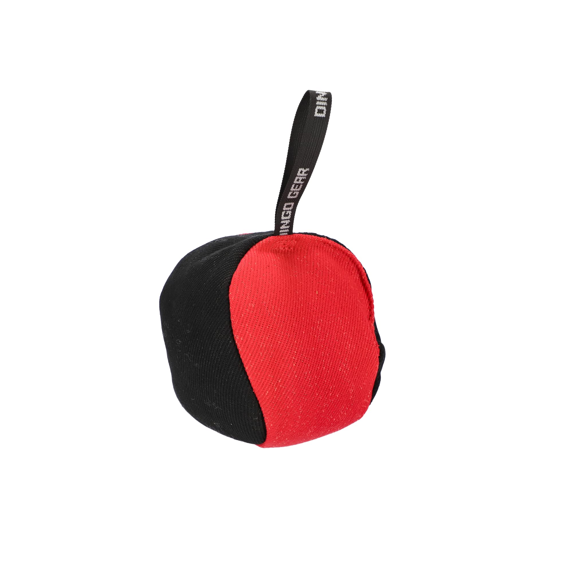Dingo Gear Trainings-Spielzeug Ball 19 cm Schwarz-Rot mit Griff