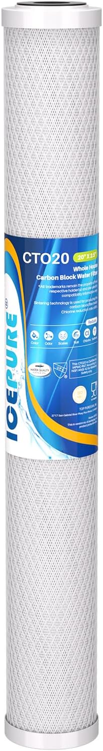 ICEPURE 1 Micron 20 x 2.5 Whole House CTO Carbon Sediment Water Filter Cartridge product image