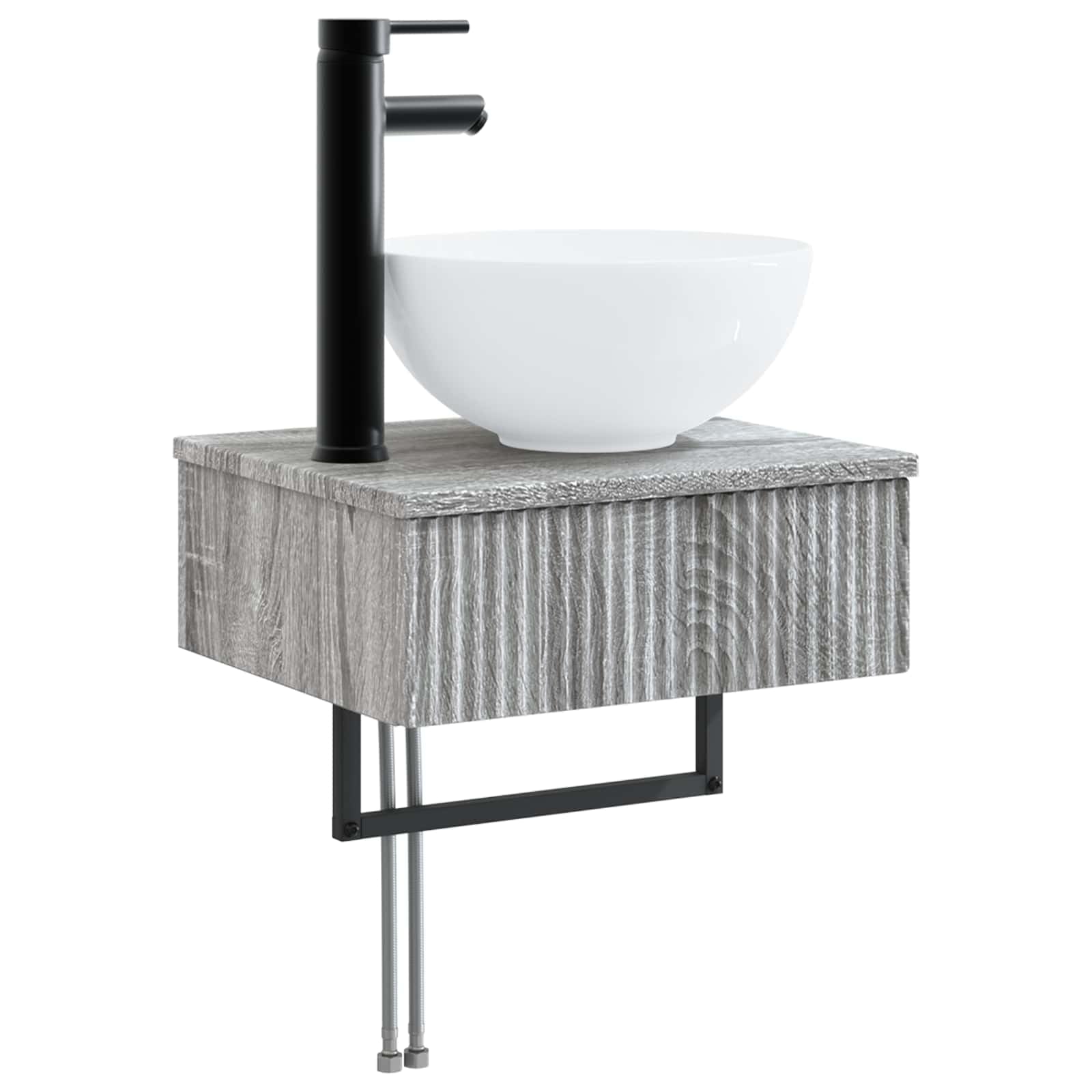 Genérico Lavabo de Lavado Montado en la Pared Sonoma Gris,Mobiliario,Armarios y Almacenamiento,Tocadores de baño,40 x 35 x 39 cm-890174