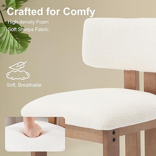 Miniatura 6 de DUOMAY Juego de 2 taburetes de bar modernos, taburetes de bar de 30 pulgadas de altura de mostrador con respaldo y patas de madera maciza, taburetes