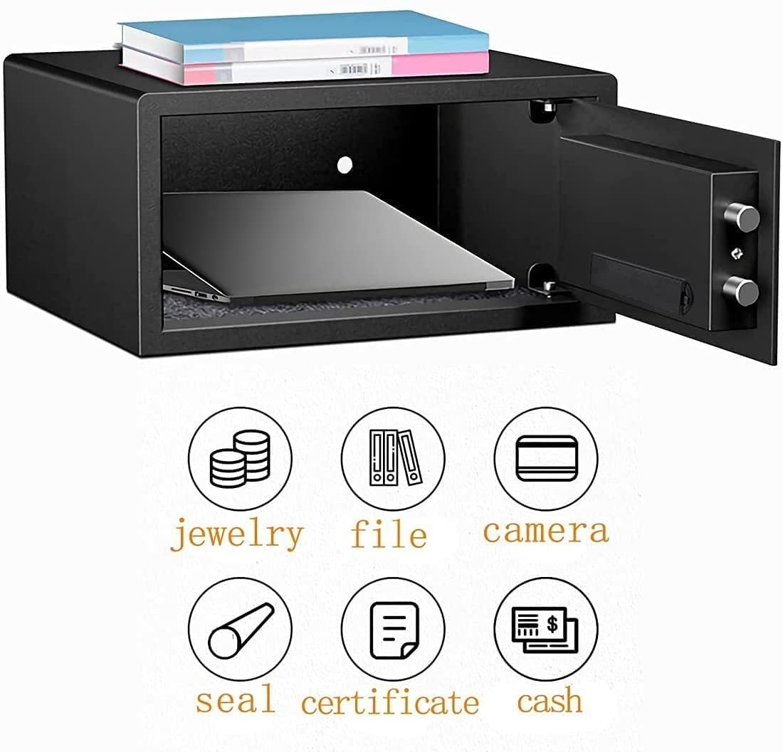Cassetta di sicurezza, cassaforte ignifuga impermeabile, cassaforte, armadio di sicurezza, cassaforte per laptop dell'hotel con tastiera digitale, indicatore LED di sicurezza con serratura a chiave pe