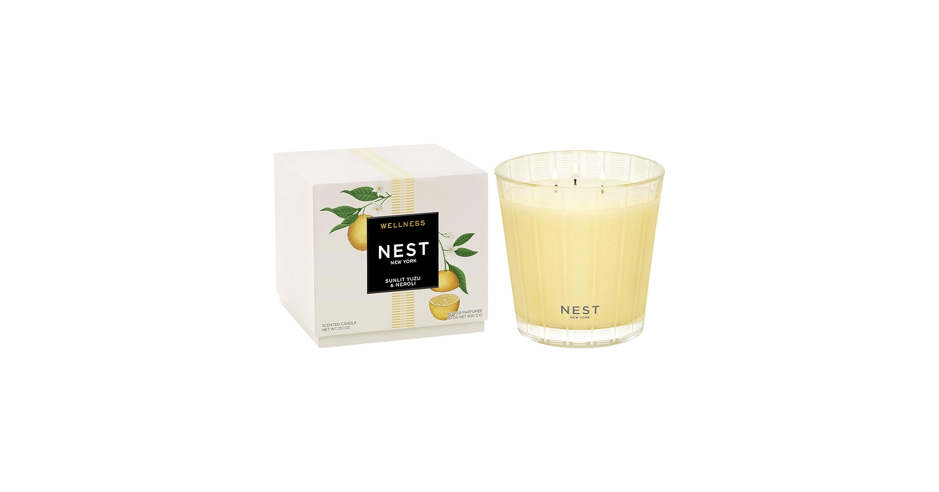 Amazon.com: NEST New York Scented 3-Wick Candle, Sunlit Yuzu