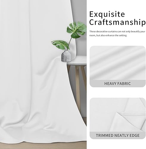 Miniatura 5 de Easy-Going Cortinas opacas para dormitorio, aislamiento térmico sólido con ojales, cortinas de ventana para reducción de ruido, cortinas de