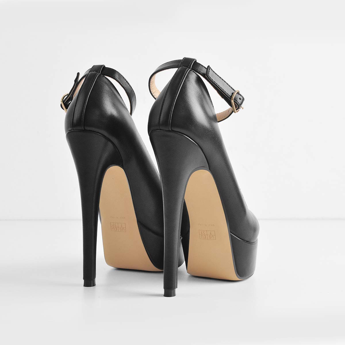 Only maker Damen Plateau High Heels Glitzer Mary Jane Riemchen Pumps Stilettos
