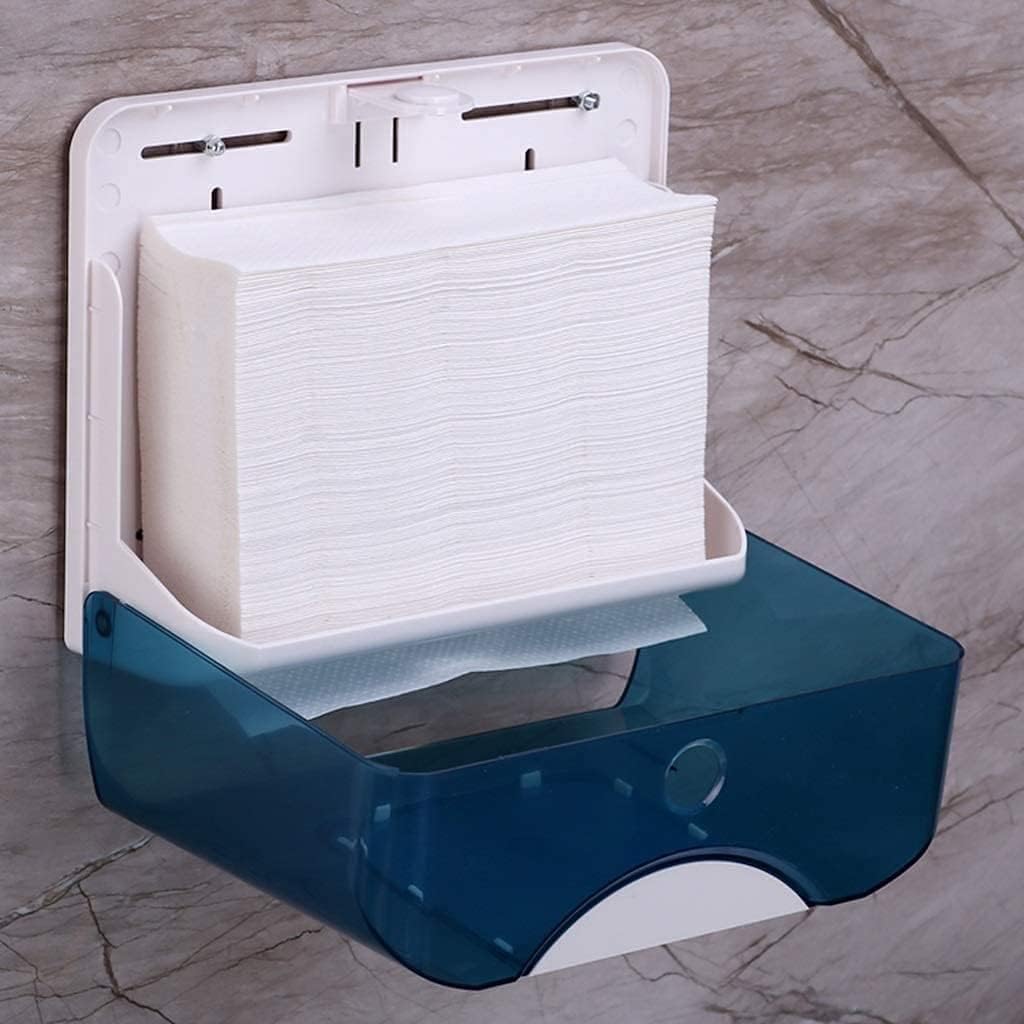Paper Towel Dispenser Commercial Paper Towel Dispensers Plastic Lockable Wall Mount Paper Towel Holders No Punch Bathroom Toilet Tissue Dispenser High Capacity (Black)