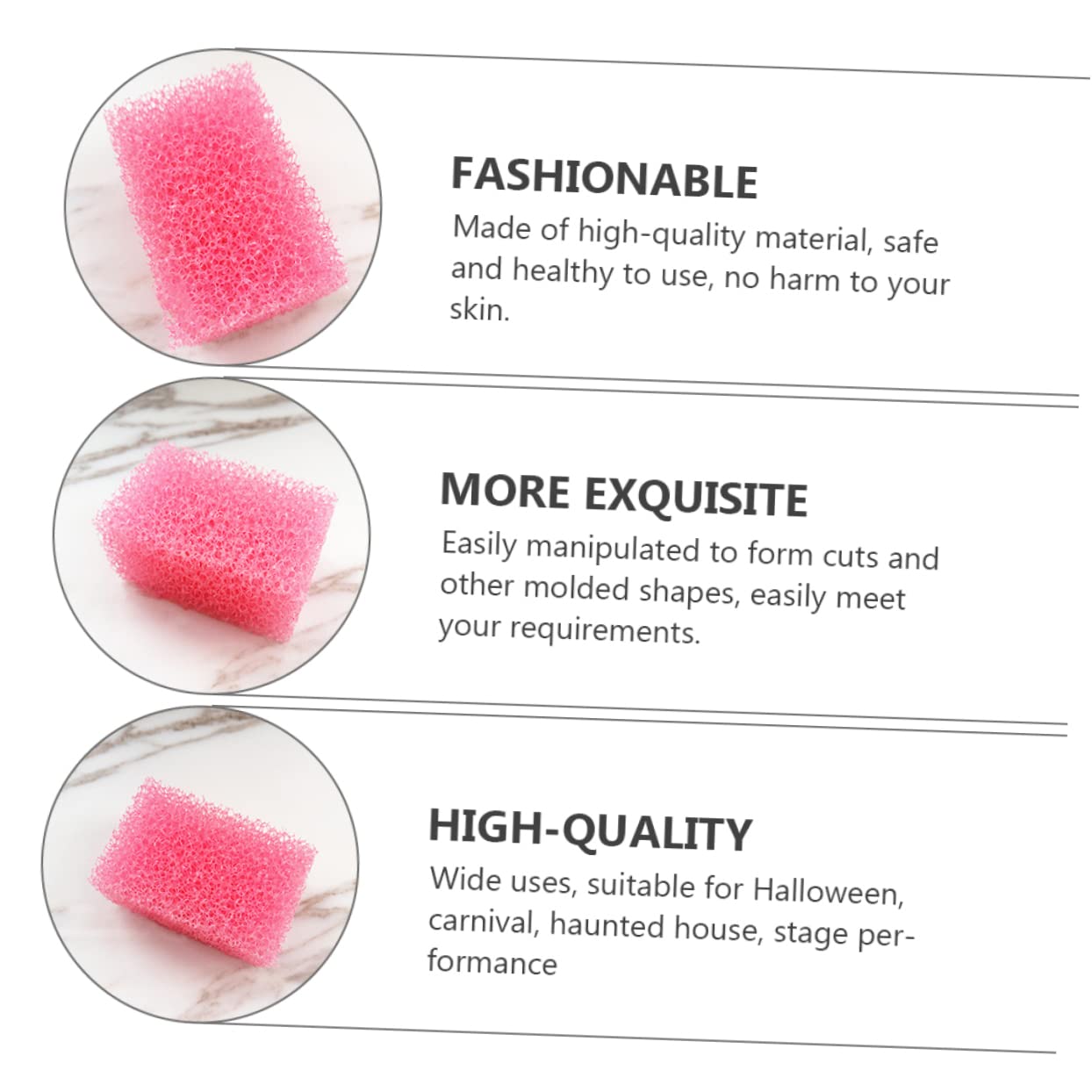 Mikinona Pz spugna effetto speciale spugna di stoppia spugnetta effetto speciale halloween spugnetta make up mask pochette trucchi a di carnevale punteggiata di trama rosa