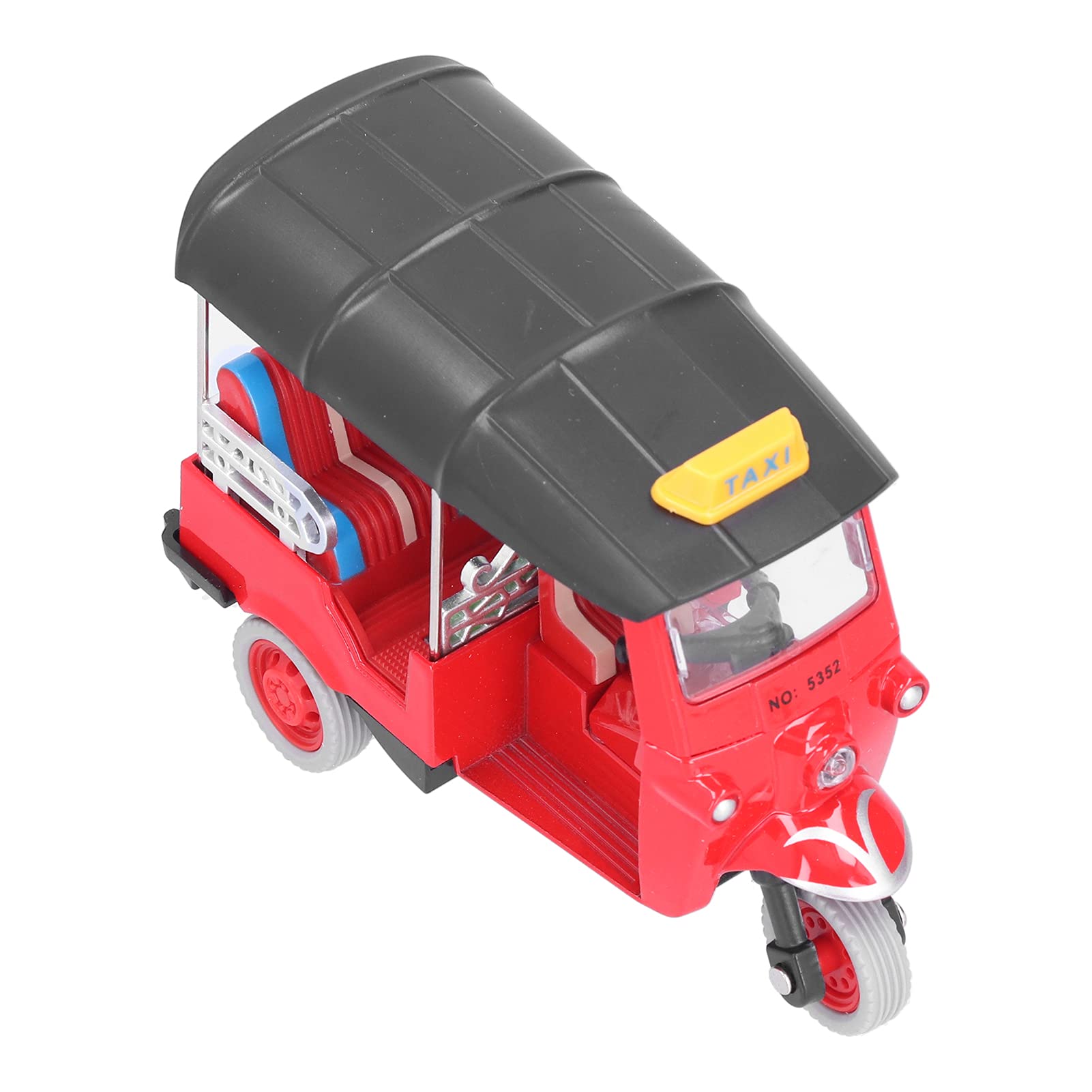Hztyyier Tirare il giocattolo modello di auto di simulazione del triciclo tailandese, auto Tuk Tuk in lega di qualità (rosso)