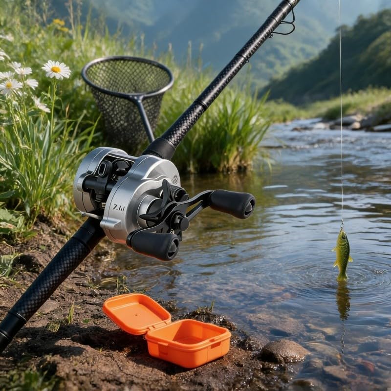 Engrenage haute vitesse et roulements blindés sur ce moulinet léger pour pêcheur