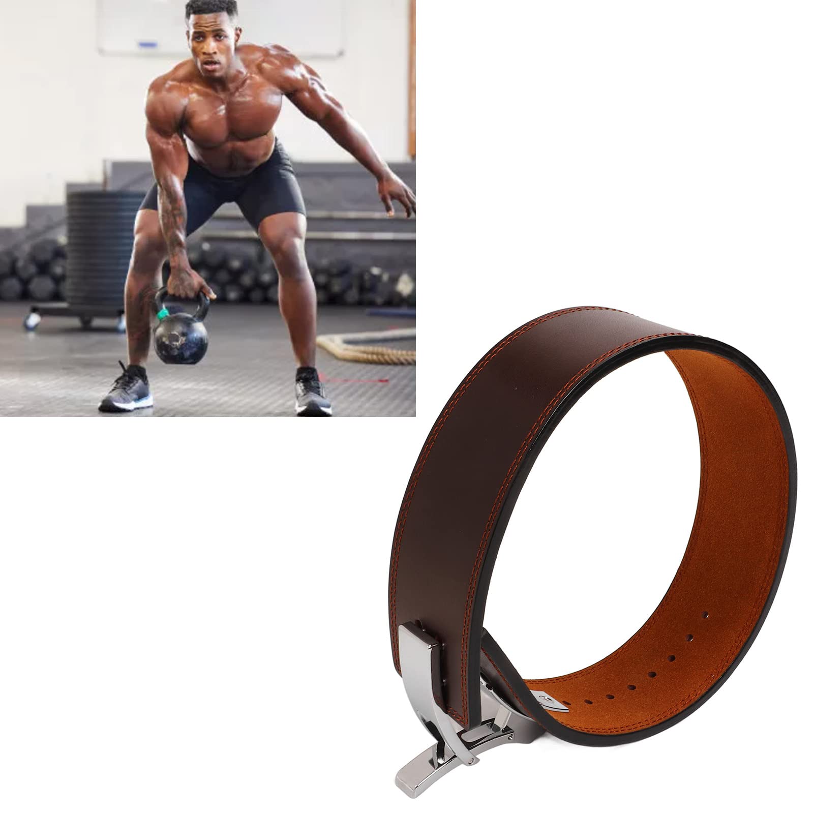 Ceinture de squat en cuir pour la musculation, ceinture de levage de poids pour l’entraînement de force, ceinture de soutien lombaire robuste avec boucle à réglage multiple pour le