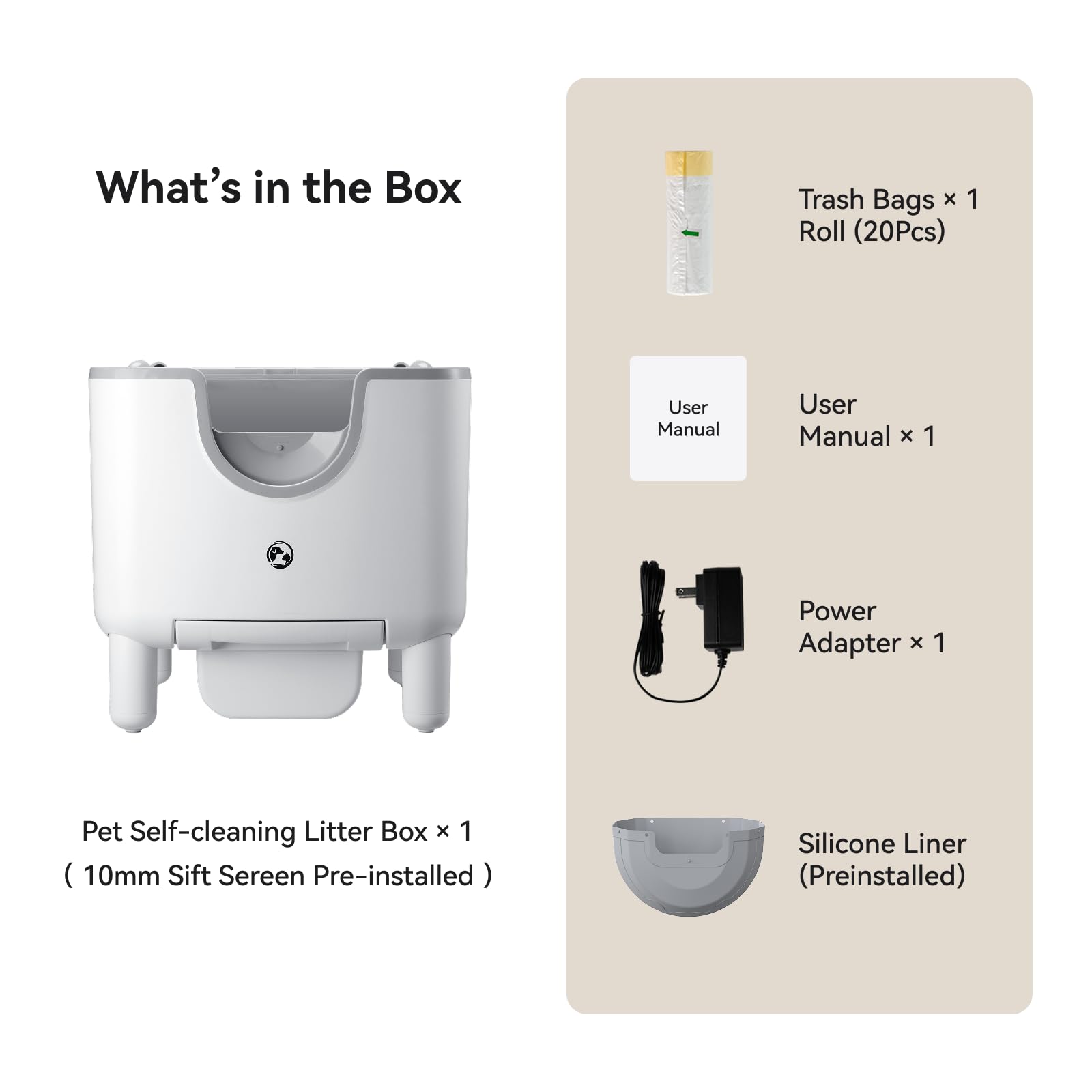 F6 Open-Top Automatic Cat Litter Box Self-Cleaning, Easy to Maintain, with Integrated Safety Protection and Odor Removal (Trash Bags Included) - image 6