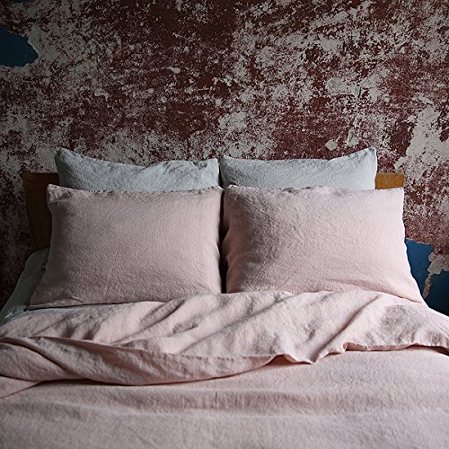 Parure de lit en Pierre lavée LinenMe Rosa 0587206 : lin pur lavé pour lit double