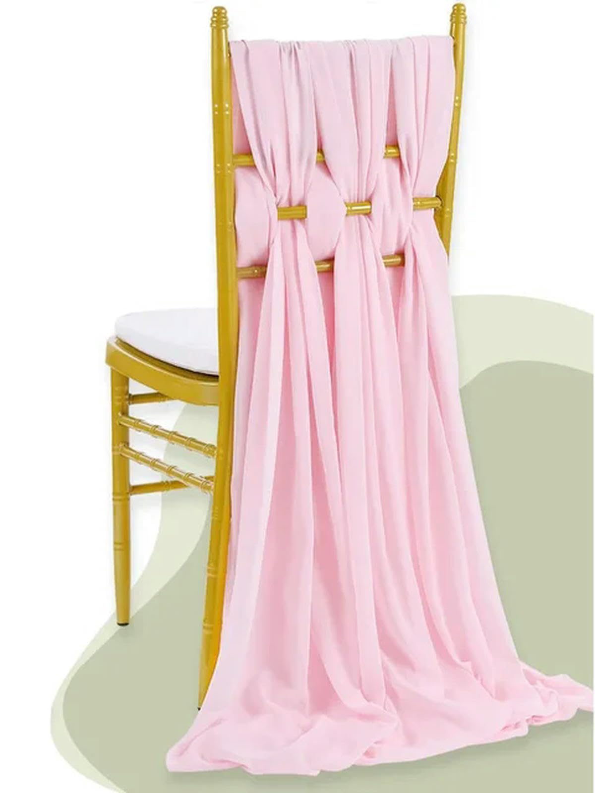 szarfy na krzesła, 8 sztuk Dekory na krzesła ślubne Szyfonowe szarfy Wesele Bankiet Wydarzenie Ślub, 30x180cm(Light Pink)