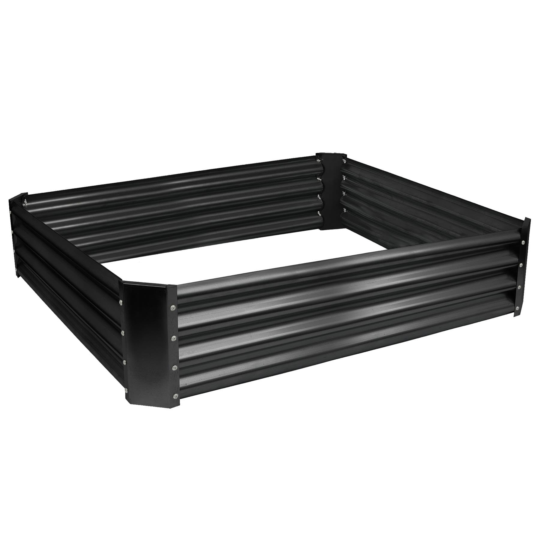 Harbour Housewares Raised Garden Bed - Anthracite - 120 x 120cm - Square - Bottomless Metal Raised Bed Galvanised Steel Planter Box for Growing Outdoor Plants, Vegetables, Flowers and Herbs