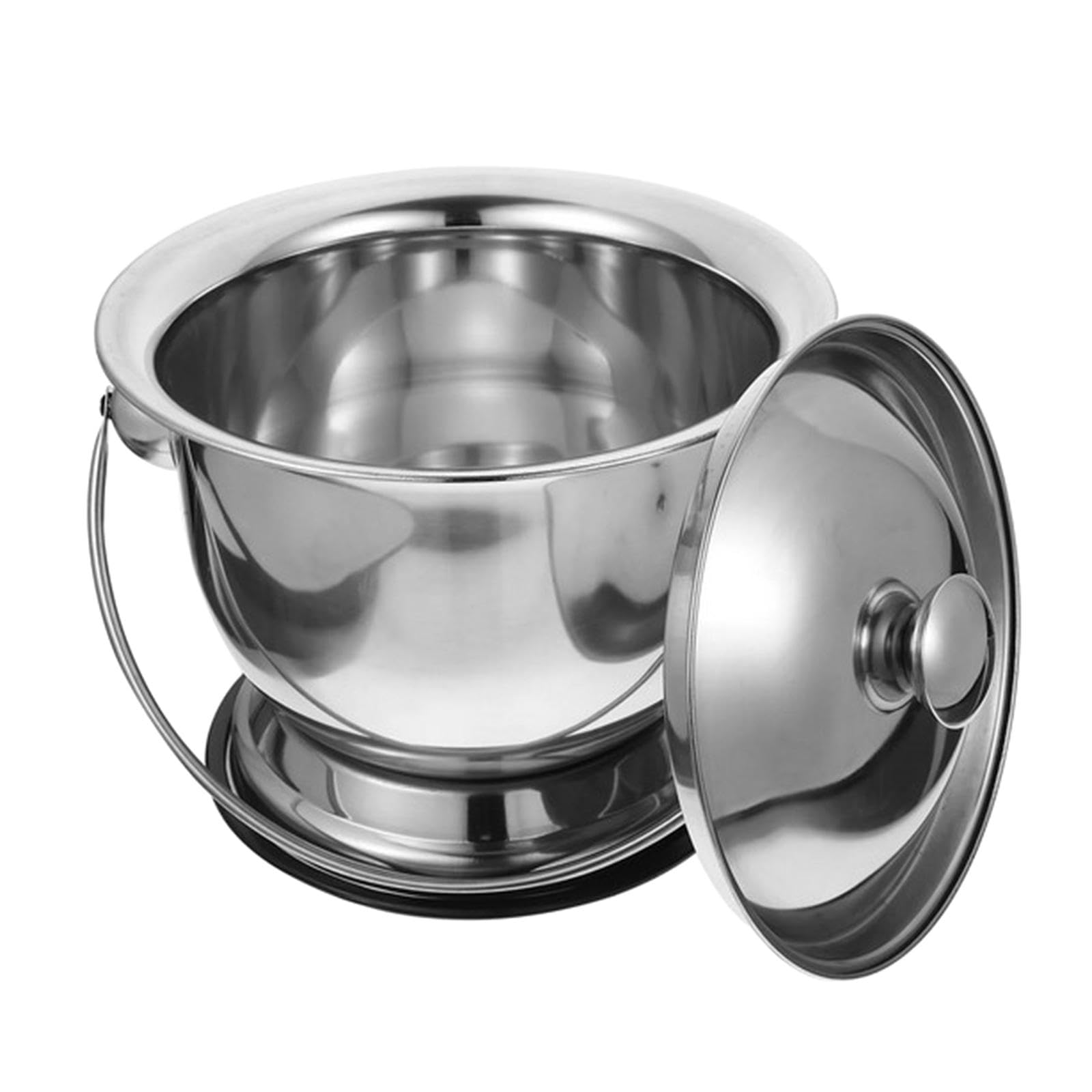 Fenteer Orinales con Tapa, Botella para Orinal, Inodoro Orinal para Niños Y Adultos de Acero Inoxidable