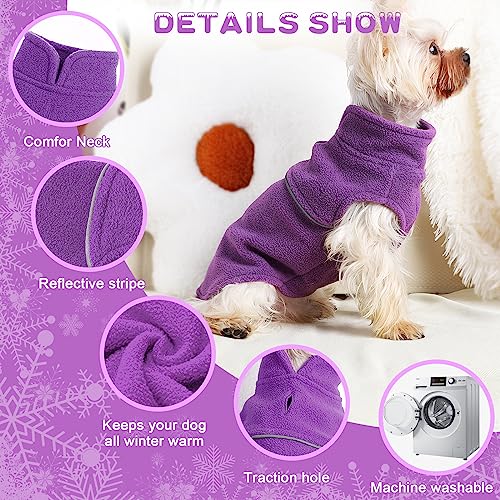 Image of Dog Clothes for Small Dogs Fleece Vest Dog Sweater Boy Girl, Warm Pullover Fleece Doggie Jacket, Winter Pet Ourfit Chihuahua Sweater - Yorkie Clothes (Purple, X-Small)